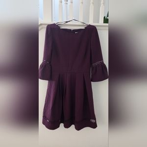 Eliza J Bell Purple Sleeve Fit and Flare Dress Size 12